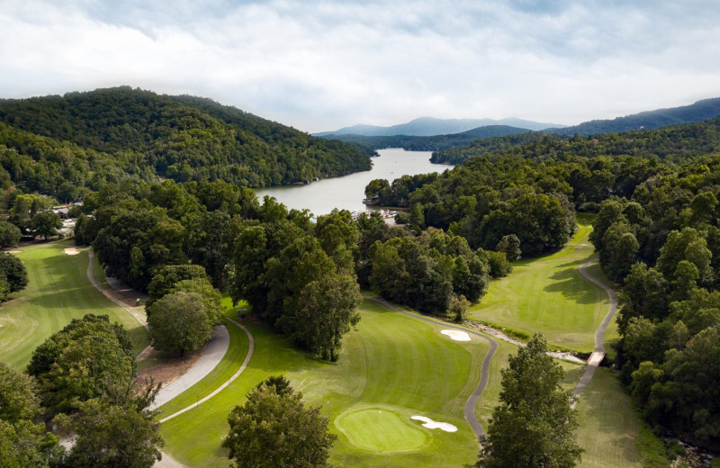 Golf at Rumbling Bald on Lake Lure.