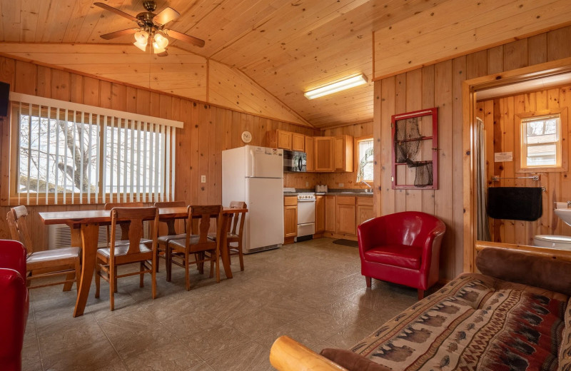 Cabin interior at Shady Grove Resort.