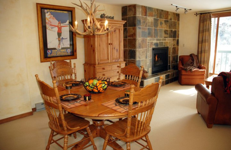 Condo dining room at The Borders Lodge.