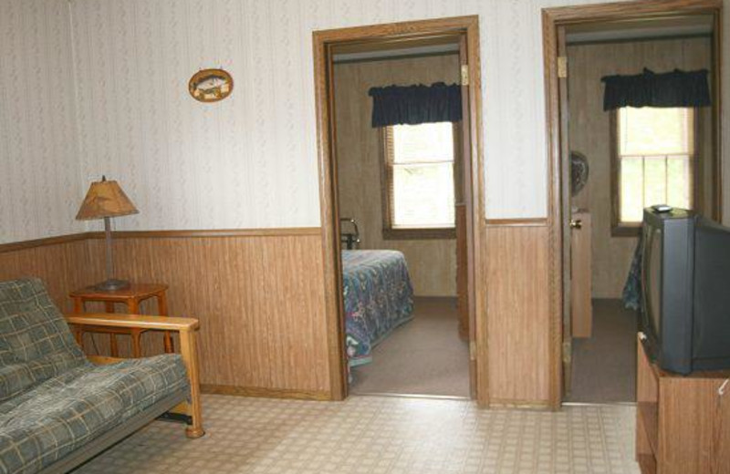 Cabin interior at Popp's Resort.