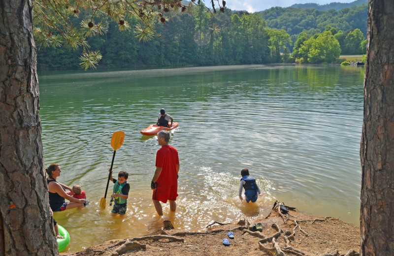 Family at Hidden Creek Cabins.