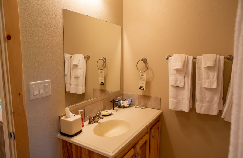 Cabin bathroom at Colorado Trails Ranch.