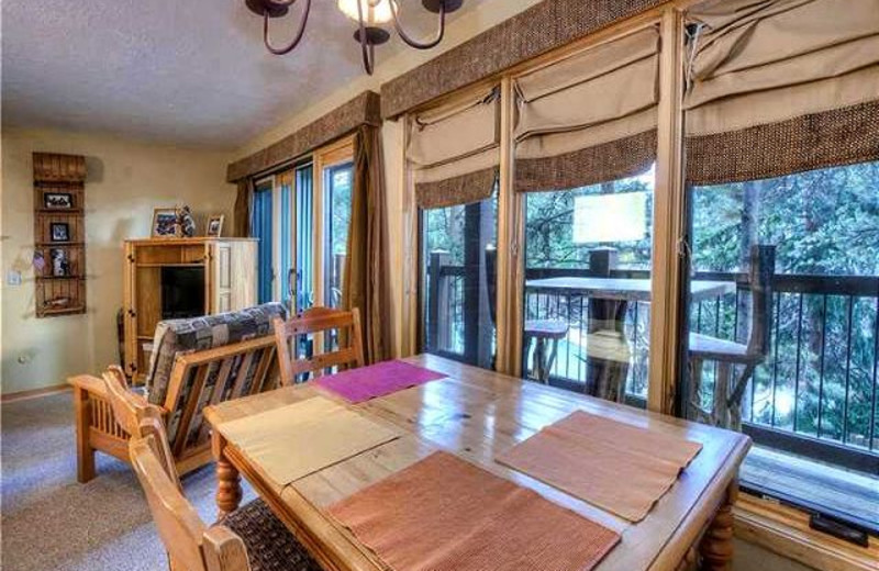 Vacation rental dining room at Alpine Meadows Management.