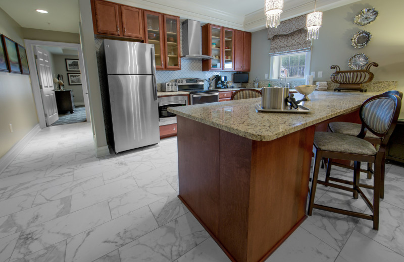 Guest kitchen at Holiday Inn Club Vacations Williamsburg Resort.