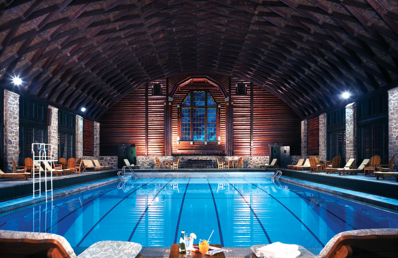 Indoor pool at Fairmont Le Chateau Montebello.