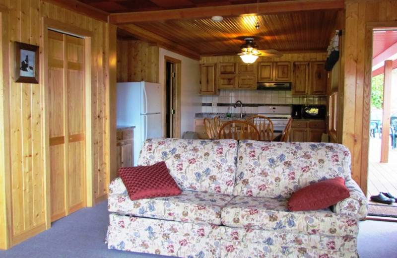 Cabin interior at Contessa Resort.