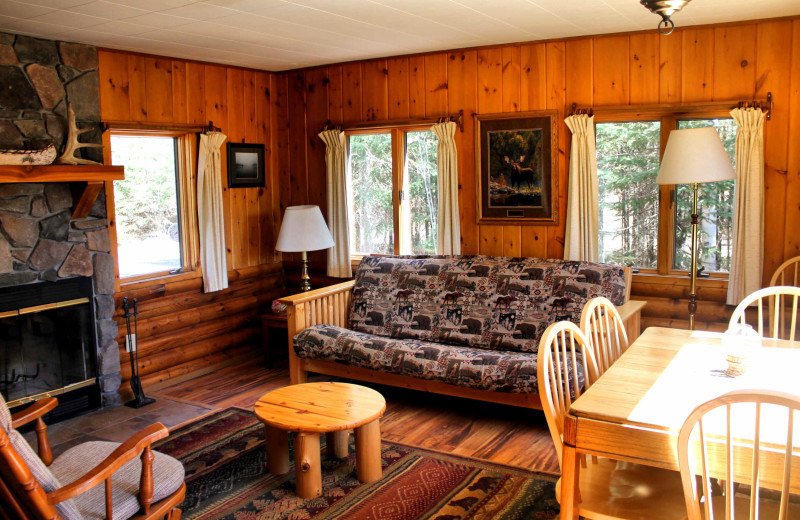 Cabin interior at Bearskin Lodge and Canoe Outfitters.