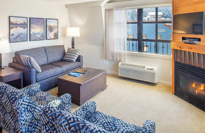 Guest living room at Sundial Boutique Hotel.