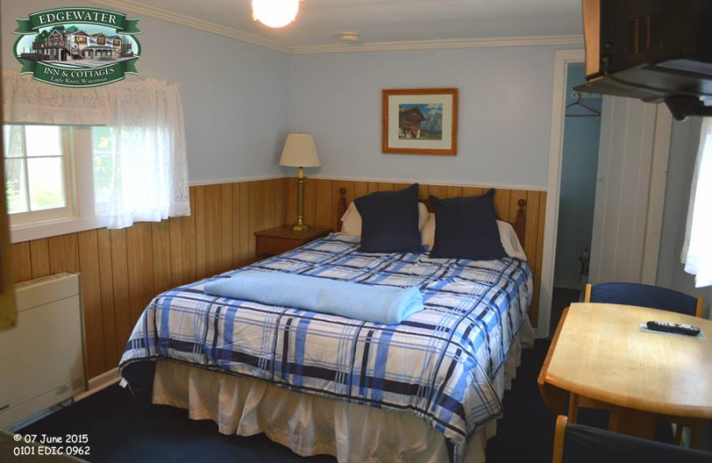 Guest bedroom at Edgewater Inn & Cottages.