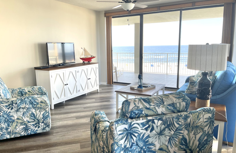 Rental living room at Gulf Shores Rentals.