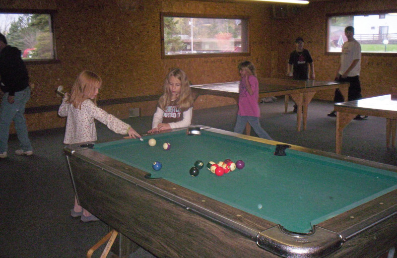 Billiard table at Acra Manor Resort.