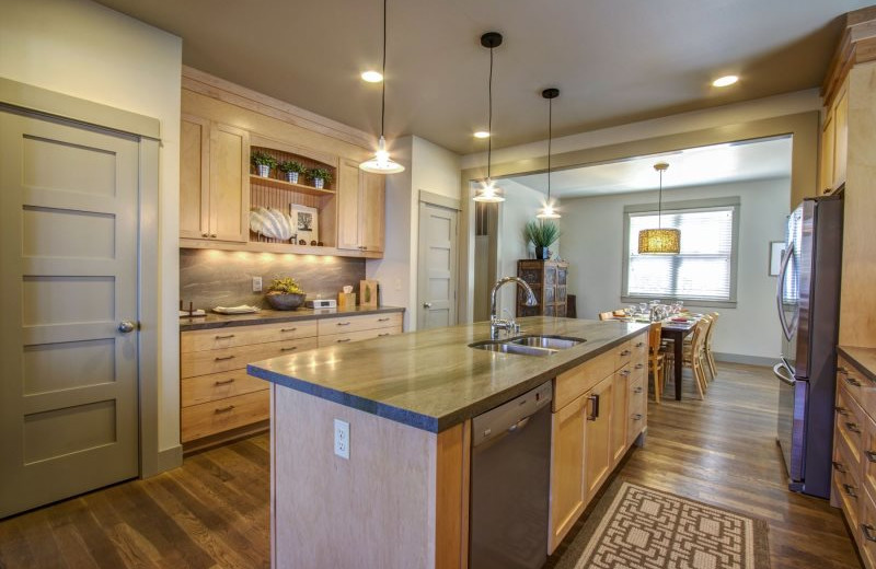 Rental kitchen at Seabrook Cottage Rentals.