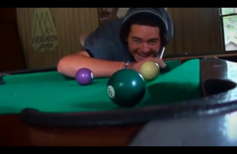 Billiards at Evergreen Lodge.