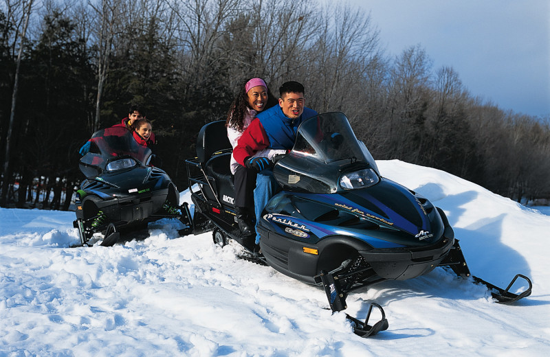 Snowmobiling at Cove Haven Entertainment Resorts.