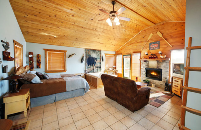 Interior view at Can-U-Canoe Riverview Cabins.