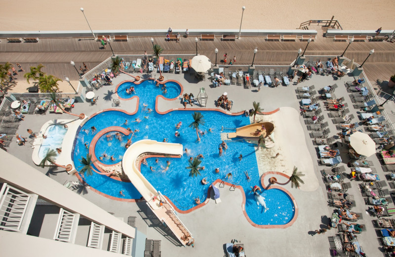 Outdoor pool at Holiday Inn Suites Ocean City.