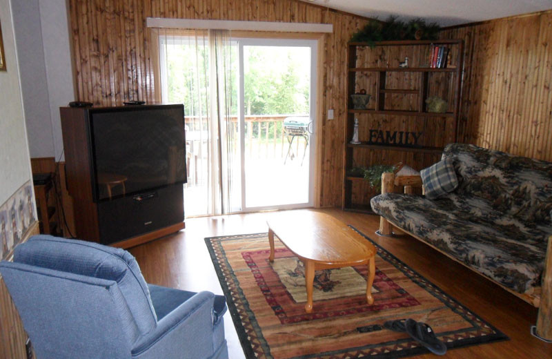 Cottage living room at King Creek Resort & Marina.