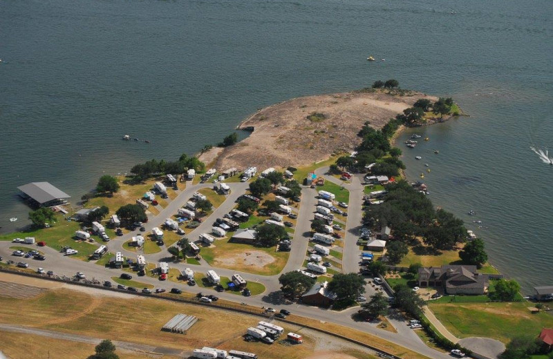 Aerial view of Sunset Point RV & Cabin.