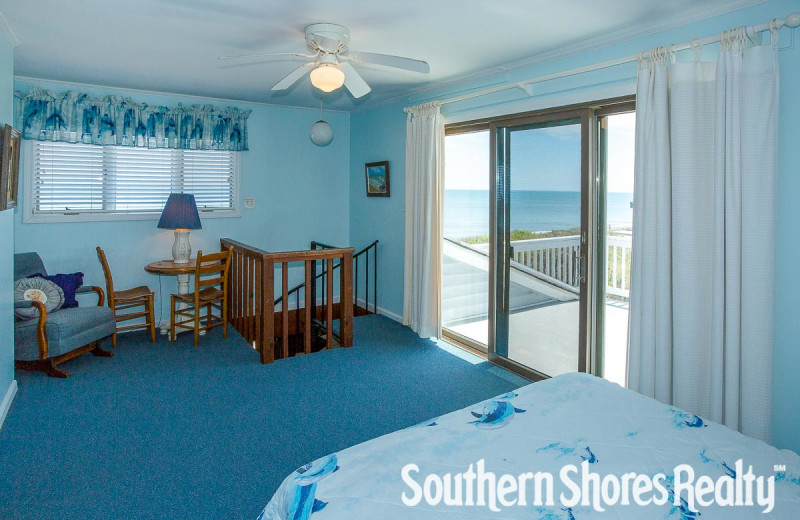 Rental bedroom at Southern Shores Realty.