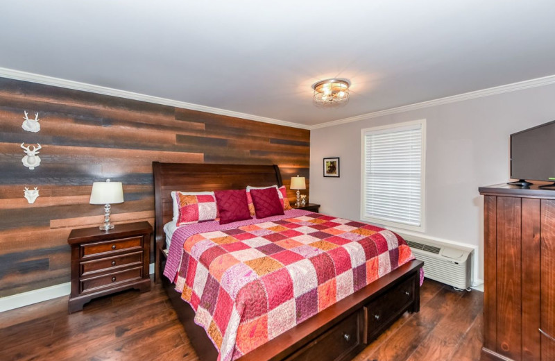 Rental bedroom at Dogwood Cabins LLC.