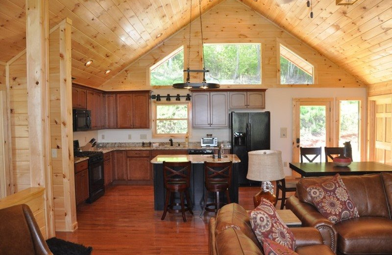 Cabin interior at Great Smokys Cabin Rentals.