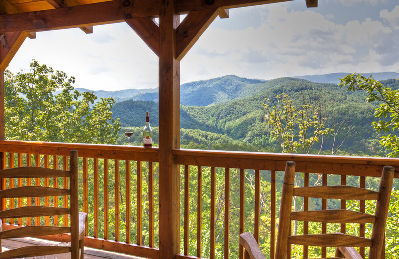 Cabin deck view at The Cabin Rental Store.