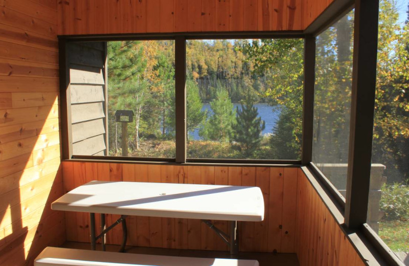 Cabin deck at Golden Eagle Lodge.