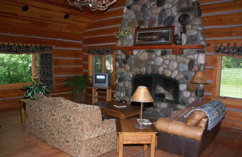 Fireplace living room at Mountain Springs Lodge.