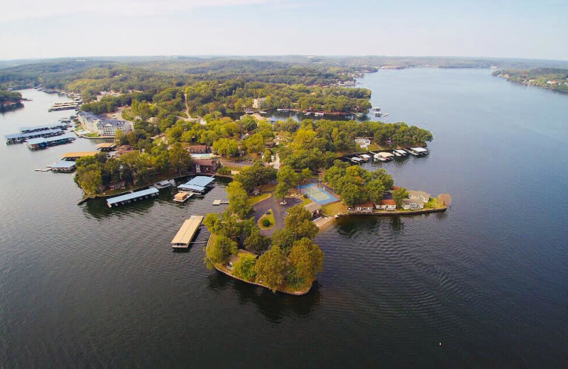 Aerial view of Lakeview Resort - Lake of the Ozarks. 