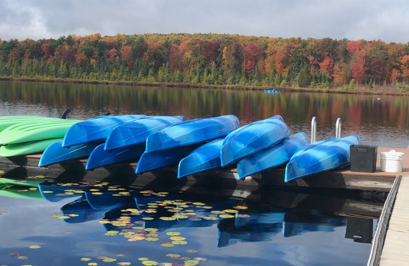 Canoes at The Lodge at Woodloch.