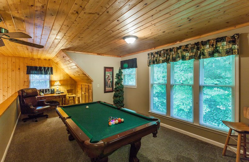 Cabin loft at Mountain Oasis Cabin Rentals.