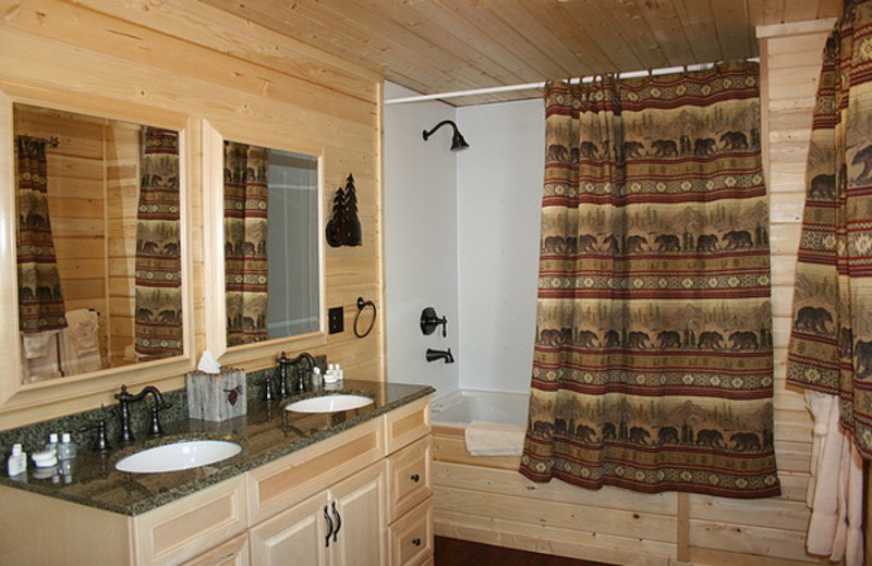 Guest bathroom at St. Mary Lodge & Resort.