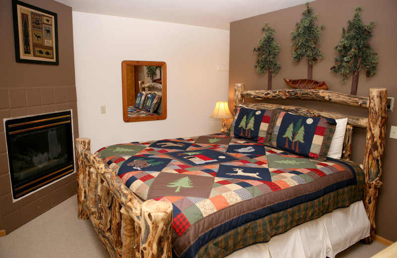 Cottage bedroom at Lazy R Cottages.