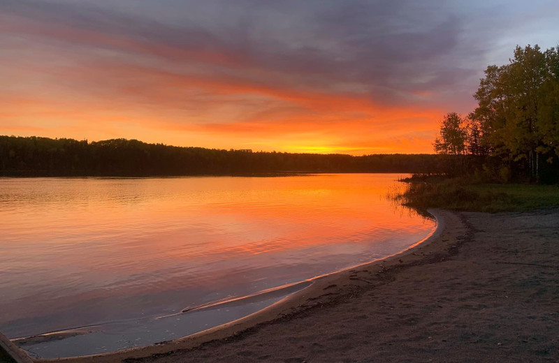 Beach at Pakwash Lake Camp.