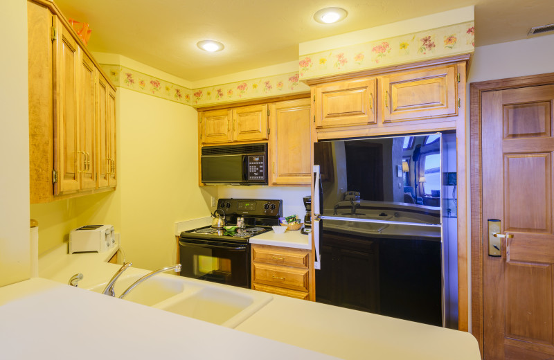 Guest kitchen at Glidden Lodge Beach Resort.