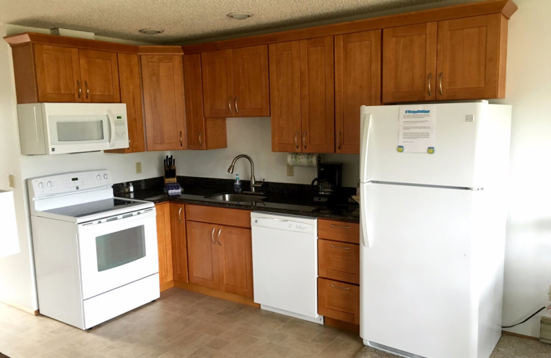 Guest kitchen at Hi-Tide Ocean Beach Resort.