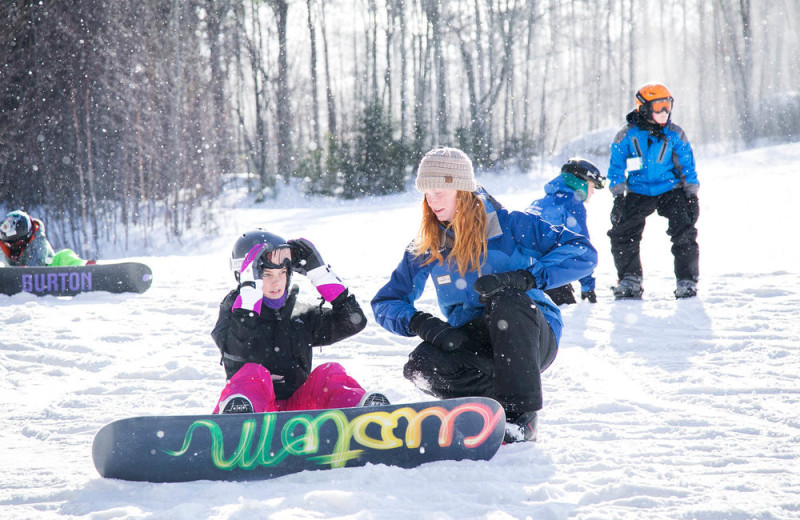 Snowboarding at Town Square Condominiums.