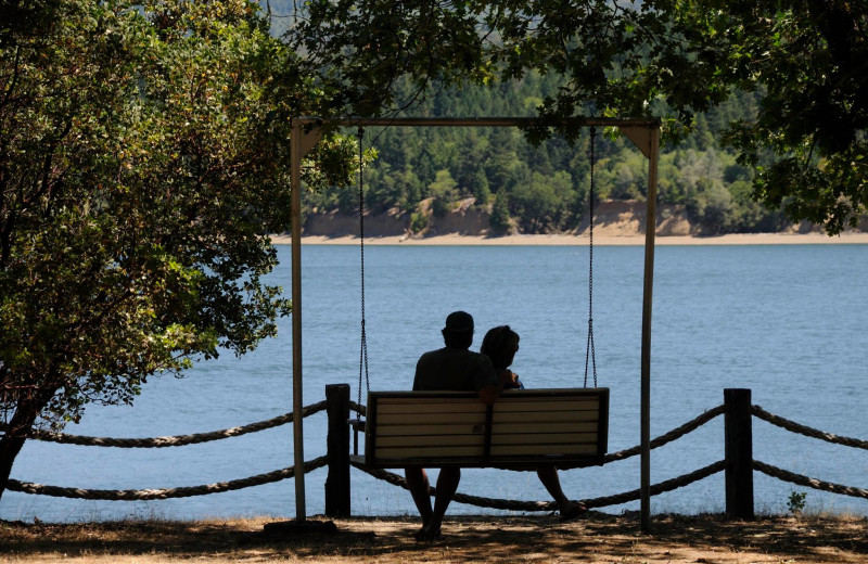 Couple at Lake Pillsbury Resort.