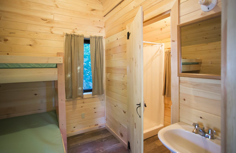 Cabin interior at Old Forge Camping Resort.