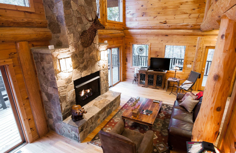 Rental living room at Watershed Resort.