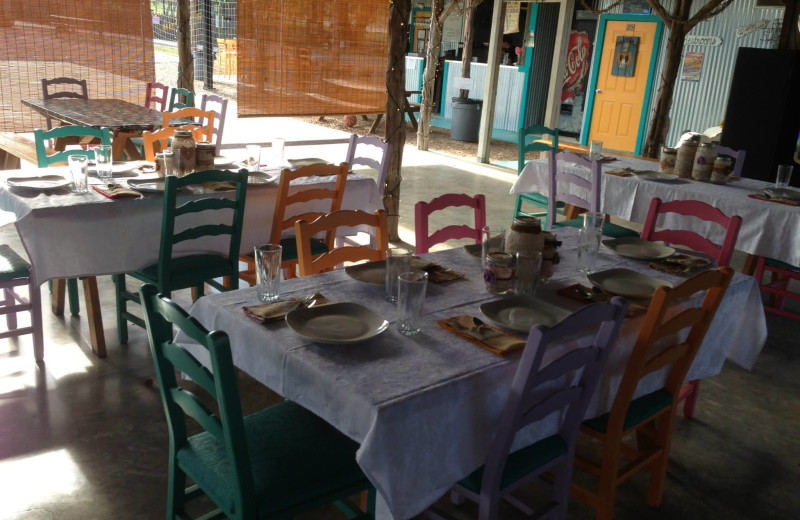 Outdoor dining at Roddy Tree Ranch.