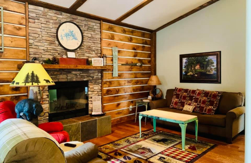 Cabin living room at Chippewa Shores.