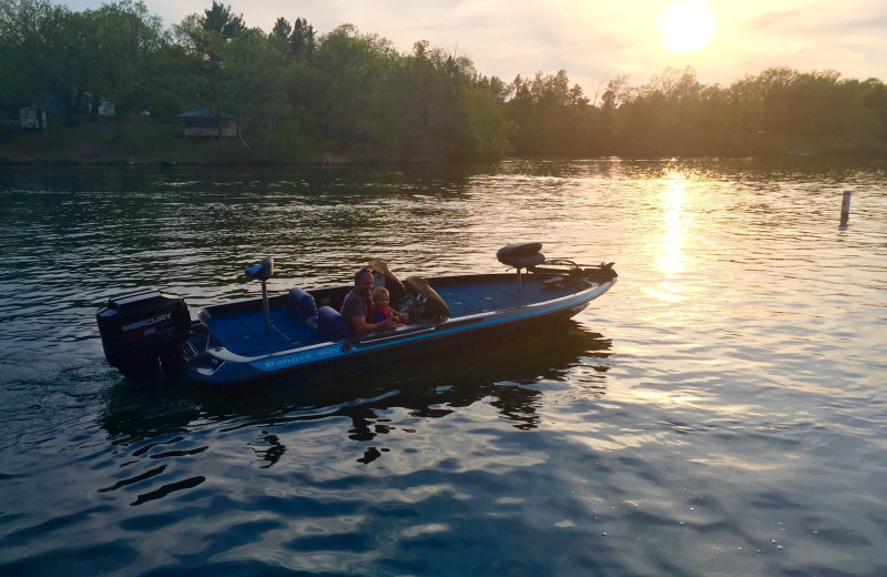 Boating at Breezy Point Resort on Straight Lake.