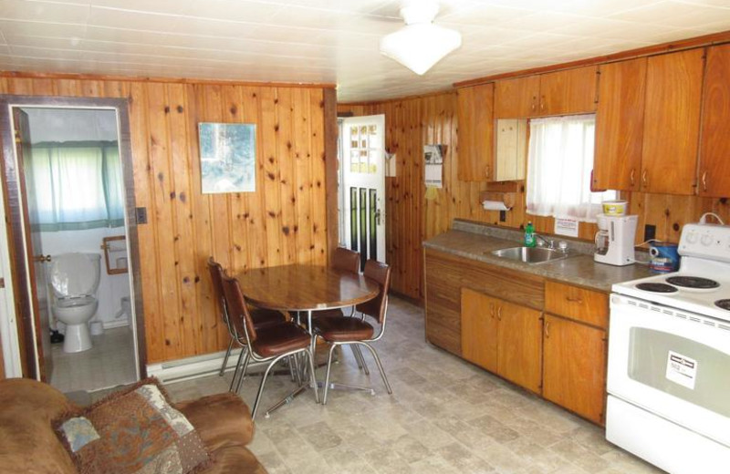 Cabin kitchen at Deluxe Camp.