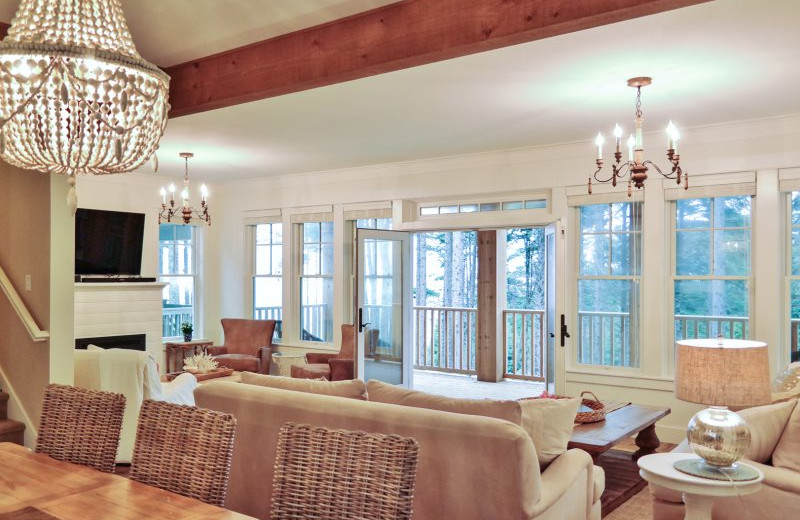 Rental living room at Seabrook Cottage Rentals.