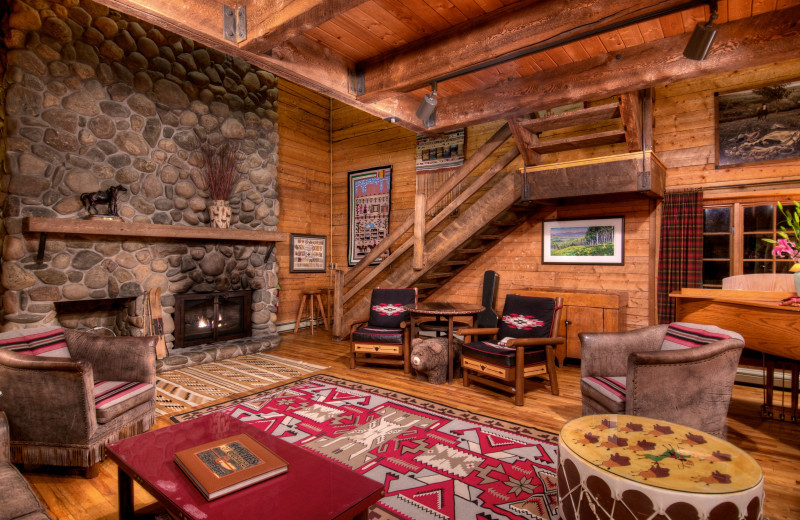 Guest living room at The Home Ranch.