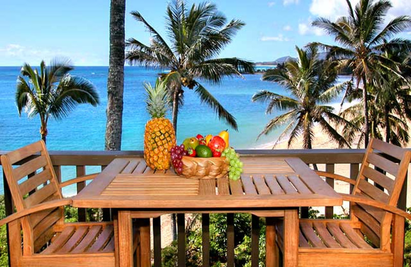 Vacation rental balcony view at Wailua Bay View Condos.