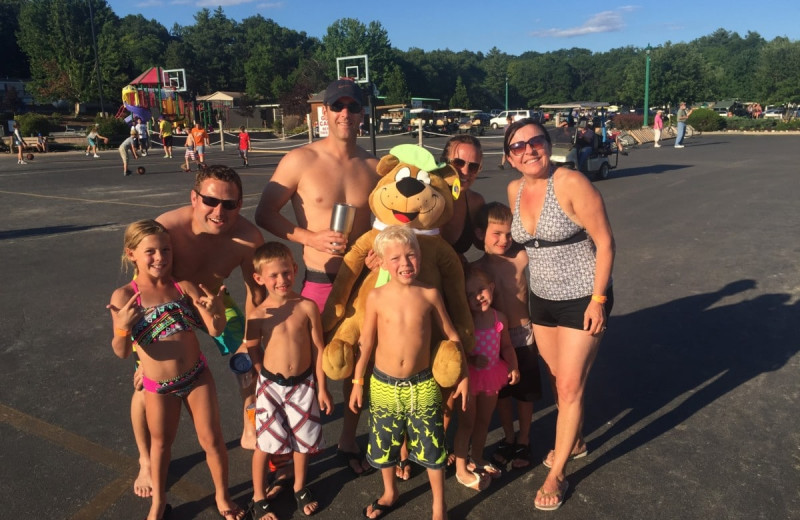 Family at Yogi Bear's Jellystone Park Warrens.