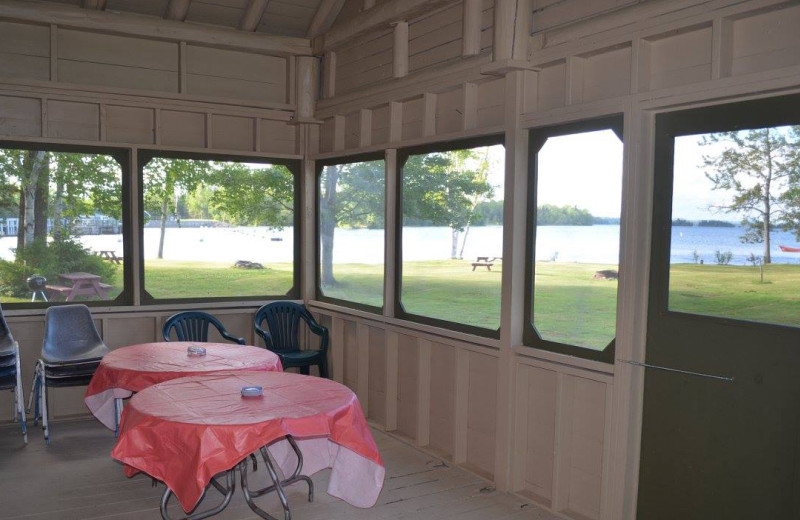 Cabin patio at Wilsons on Moosehead Lake.