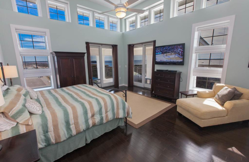 Rental bedroom at Sanctuary Vacation Rentals at Sandbridge.